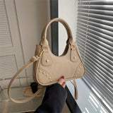 solvbao Studded Decor Handbag For Women, Trendy Zipper Underarm Purse, Y2K Hot Girls Crossbody Bag