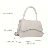 solvbao Solid Color Top Handle Shoulder Bag, All-Match Classic Handbag Wallet, Textured Flap Crossbody Bag