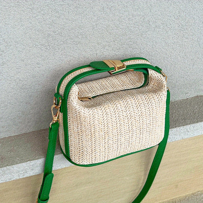 solvbao  Stylish Straw Design Shoulder Bag, All-Match Satchel Bag, Casual Bag For Travel, Crossbody Bag