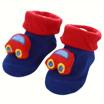 1 Pair Soccer Autumn And Winter Style Cartoon Non-slip Floor Baby Boys Socks