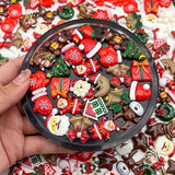 50pcs Non-Metallic Festive Holiday-Inspired Flatback Charms Assortment for DIY Crafts and Jewelry Making with Snowman, Reindeer, and Seasonal Decorations - No Plating Material