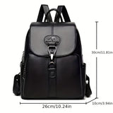 1pc Simple Black Backpack, Students Commuter Bag For Daily Use, Large Capacity Backpack, Casual Versatile Women's Backpack