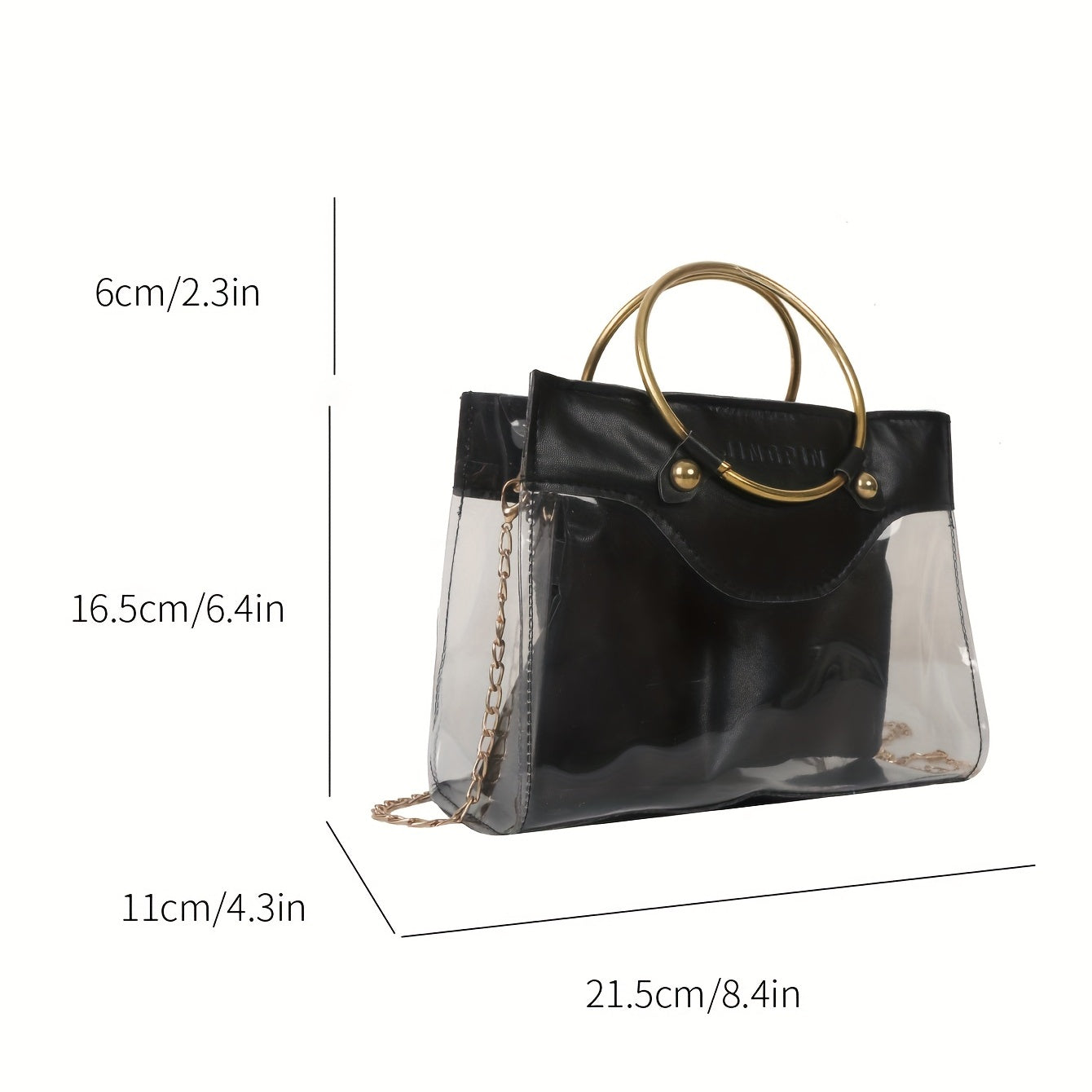 solvbao  Fashion Transparent Crossbody Bag, Clear PVC Shoulder Bag, Women's Trendy Jelly Handbag & Tote Purse