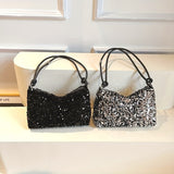 1pc Girl's Fashion Texture Bag, New Style Sequin Shoulder Shining Handbag