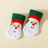 5pairs Baby Boys Kids Santa Claus Christmas Gift Bear Elk Terry Thickened Warm Socks, Toddlers Children's Trendy Socks