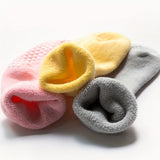 Baby Girl's Non-slip Winter Solid Color Plush Sleep Socks Thickened Warm Home Floor Socks