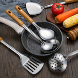 5pcs/set Stainless Steel Spatula Spoon, Kitchenware Set, Full Set, Household Cooking Spoon, Shovel, Kitchen Shovel Spoon, Colander, Kitchen Supplies