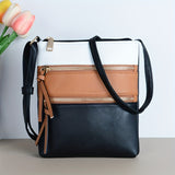 solvbao Contrast Color Square Crossbody Bag, PU Leather Textured Bag Purse, Classic Versatile Fashion Shoulder Bag