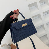 solvbao  Trendy Crocodile Pattern Crossbody Bag, Solid Color Flap Handbag, Perfect Shoulder Bag For Daily Use