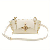 Trendy Punk Crossbody Bag, Rivet Studded Shoulder Bag, Women's Fashion Handbag & Purse