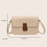 Trendy Minimalist Square Shoulder Bag, All-match Textured Handbag, All-Match Women's PU Leather Wallet