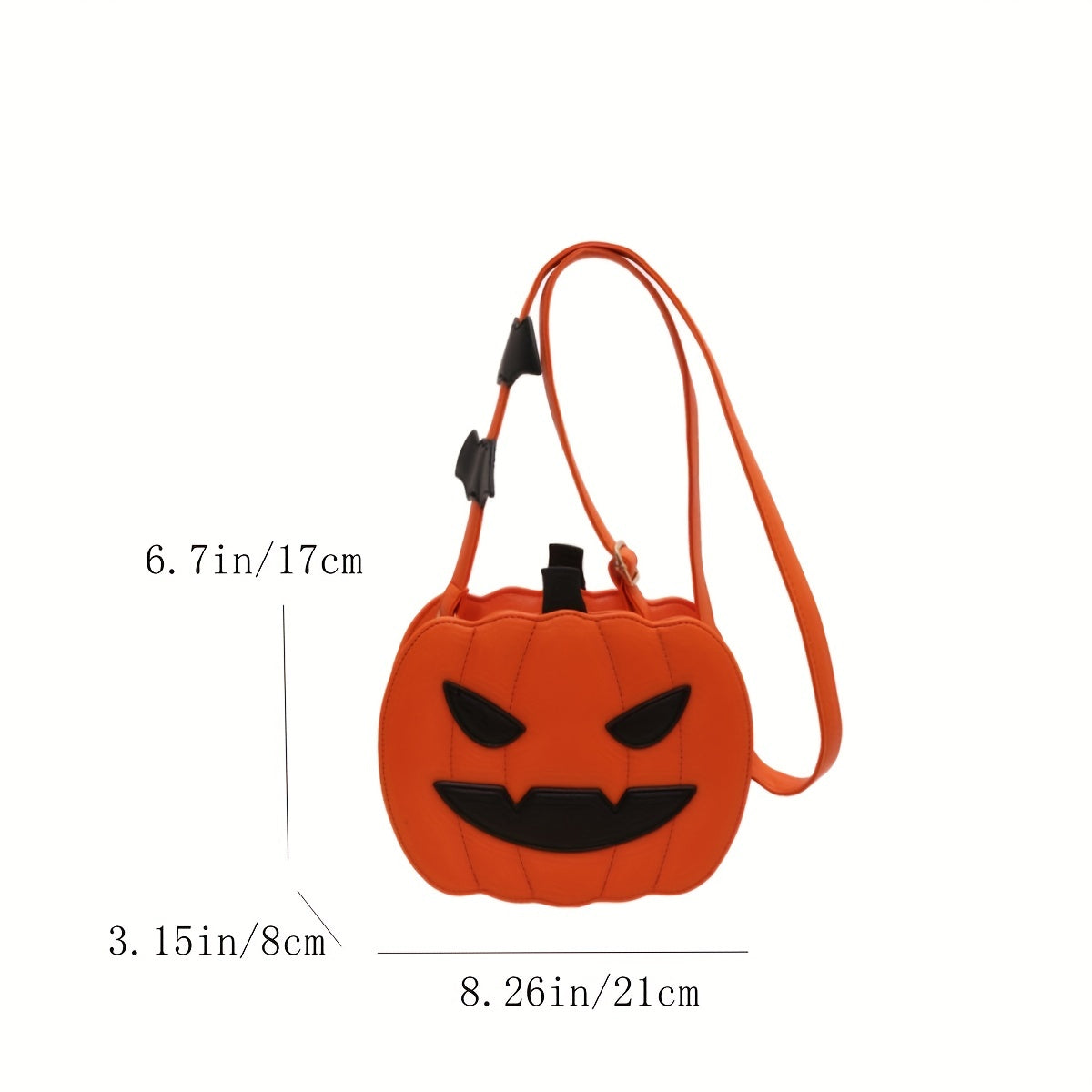 solvbao  Halloween Pumpkin Design Bag, Colorblock Crossbody Bag, Niche Horror Night Design Zipper Gift Purse