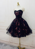 solvbao Charming Black Cute Floral Formal Dresses, Black Party Dress, Homecoming Dresses