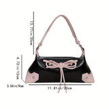 solvbao  Y2K Ribbon Drawstring Shoulder Bag, Sweet Cool Handbag, Trendy Underarm Bag For Women