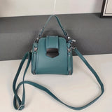 Trendy Buckle Decor Bucket Bag, Women's PU Leather Crossbody Purse, Simple Shoulder Bag & Handbag, Perfect For Everyday Use