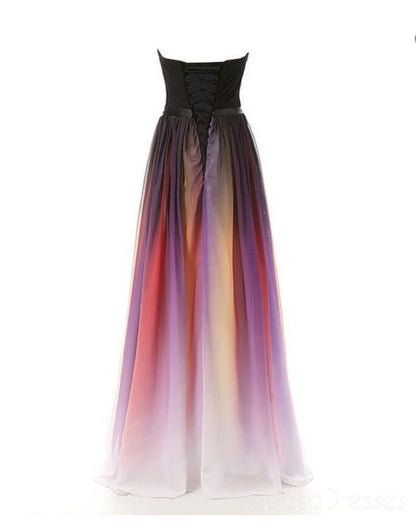 Solvbao Charming Gradient Sweetheart Chiffon Long Prom Dresses , Formal Gowns