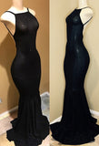 kamahe Backless black prom dress, sequins evening gowns