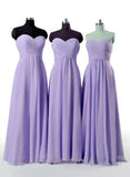 Solvbao Charming Light Purple Chiffon Bridesmaid Dress, Sweetheart Long Party Dress