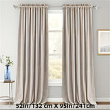 1pc Luxurious Velvet Room Darkening Curtains - Thermal Insulated Soft Privacy Panels for Bedroom and Living Room Home Decor with Rod Pocket