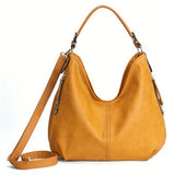 Vintage Large Capacity Tote Bag, Retro PU Leather Shoulder Bag, Women's Casual Handbag & Purse