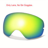 Unisex Adult Snow Goggles with Interchangeable Mirrored Lens - OTG Design for Glasses Wearers, TPU Frame, PC Material - Ski & Snowboard UV Protection, Fog-Resistant, Fits Teens 14+ - Includes Goggle Bag, Prescription Frame Insert - Ideal for Snowsports, S