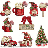 24pcs Wooden Santa Claus Hanging Decorations - Perfect for Christmas Hot Cocoa & Outdoor Festival Parties!