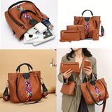 4pcs/set Fashion Large Capacity Hobo Bag, Trendy Crossbody Tote Bag, Women's Casual Handbag, Shoulder Bag & Purse