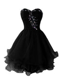 solvbao Organza Short Beaded Cute Homecoming Dresses, Lovely Sweetheart Prom Dress