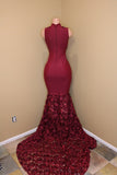 kamahe Burgundy mermaid prom dress, long evening gowns