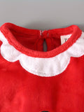 Baby's Christmas Party Santa Claus Outfits, Long Sleeve Romper Hat Set For Spring, Autumn And Winter Indoor And Outdoor Wear