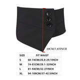 Trendy Wide Elastic Girdle Triple Button Black Corset Waistband Waspie Wide Waist Belts Elegant Dress Coat Belt For Women