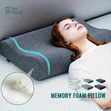 1pc Ergonomic Comfort Memory Foam Pillow - Bed Pillows for Neck Support and Cervical Alignment - Promotes Proper Spinal Alignment and Relaxation for a Restful Night's Sleep