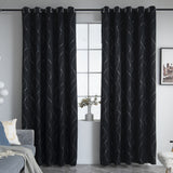 1pc Silvery Wave Line Pattern Blackout Curtain - Blocks Out Light, Enhances Room Ambiance, Suitable for Living Room, Bedroom, Kitchen, Bathroom, and Home Decor