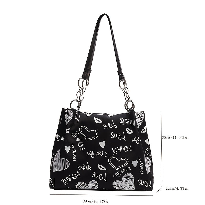 solvbao  Stylish Pattern Tote Bag, Women's All-Match Shoulder Bag, Large Capacity Handbag