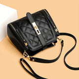 Trendy Lozenge Quilted Bucket Bag, Solid Color Zipper Shoulder Bag, Perfect Crossbody Bag For Daily Use