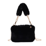 solvbao Cute Plush Handbag For Women, Fashion Chain Crossbody Bag, Autumn And Winter Fluffy Shoulder Bag