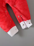 Baby's Christmas Party Santa Claus Outfits, Long Sleeve Romper Hat Set For Spring, Autumn And Winter Indoor And Outdoor Wear