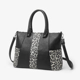 solvbao  Vintage Leopard Print Tote Bag, Retro Top Handle Satchel Bag, Women's Elegant Shoulder Purse & Handbag