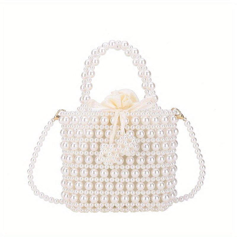 solvbao  Mini Pearl Beaded Crossbody Bag, Elegant Evening Shoulder Bag, Women's Dinner Purse & Handbag For Wedding Party Prom