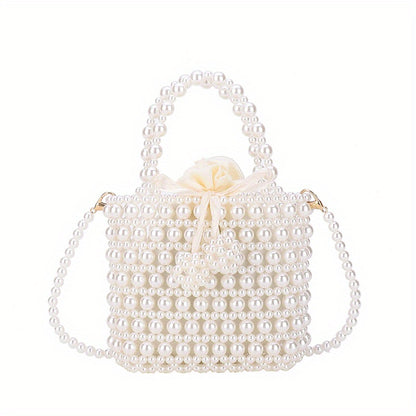 solvbao  Mini Pearl Beaded Crossbody Bag, Elegant Evening Shoulder Bag, Women's Dinner Purse & Handbag For Wedding Party Prom