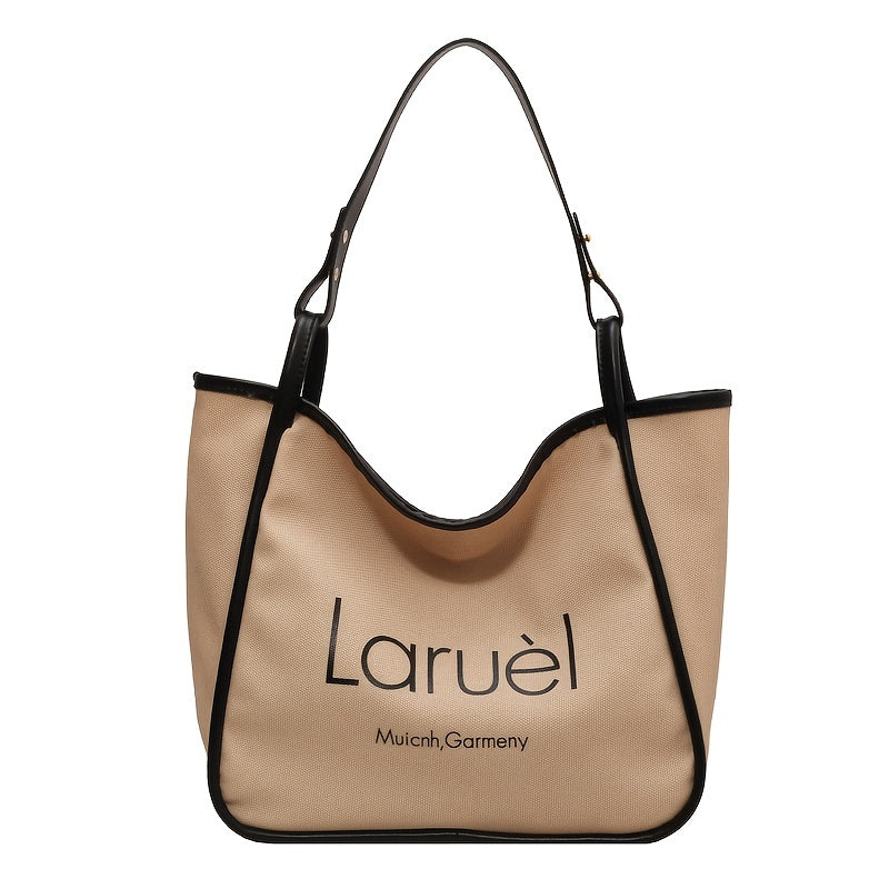 solvbao  Simple Letter Pattern Tote Bag, All-Match Classic Shoulder Bag, With Fixed Strap Handbag For Daily Use