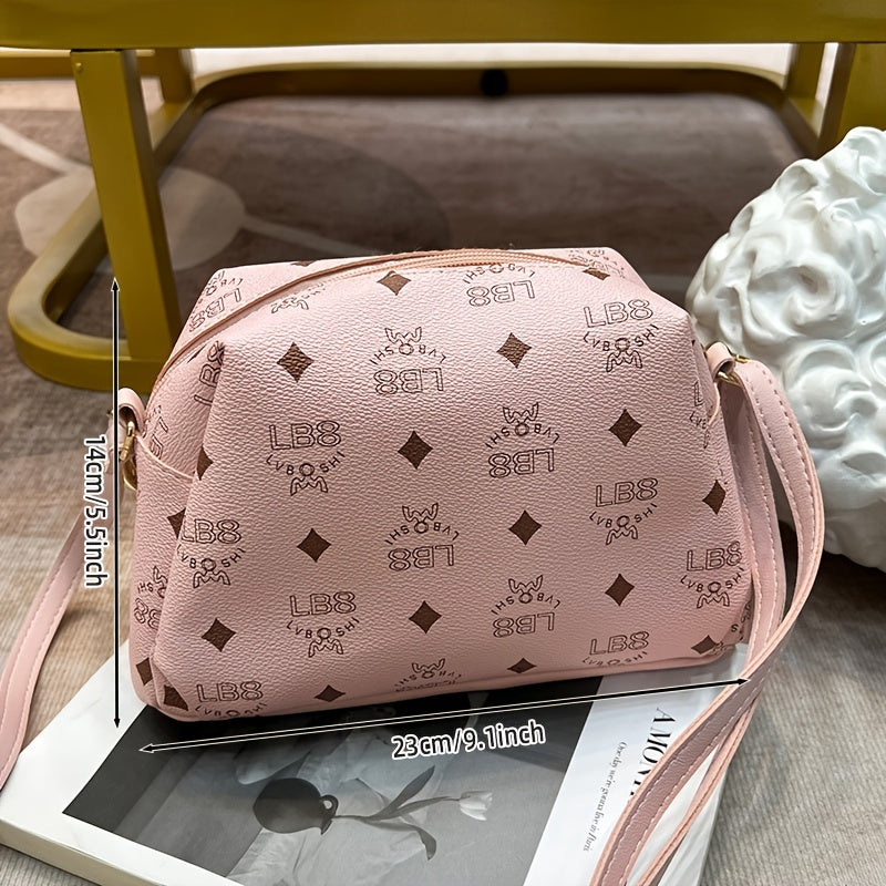 solvbao  1pc New Vintage Printed Crossbody Bag, Stylish Casual Messenger Bag, Cute Sweet Diagonal Bag, Simple Bag, Women's Bag With Chain Handle, Mobile Phone Bag, Camera Bag, Lipstick Bag, Key Bag