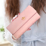 Argyle Embroidery Wallet, Women's Folding Long Money Clip, Clutch Bag Classic Small Card Purse