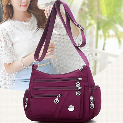 Women's Nylon Crossbody Bag, Fashion Multi Pocket Purse, Casual Travel Shoulder Bag