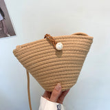 Women's Woven Crossbody Bucket Bag, Straw Bag