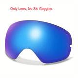 Unisex Adult Snow Goggles with Interchangeable Mirrored Lens - OTG Design for Glasses Wearers, TPU Frame, PC Material - Ski & Snowboard UV Protection, Fog-Resistant, Fits Teens 14+ - Includes Goggle Bag, Prescription Frame Insert - Ideal for Snowsports, S