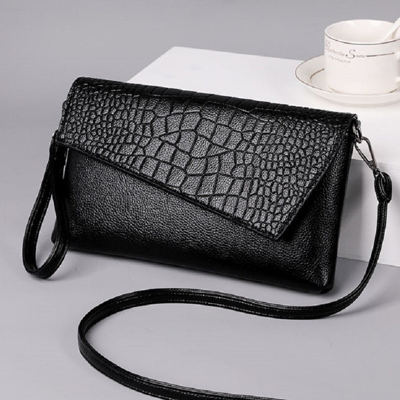 Stylish Square Crossbody Bag, Women's Crocodile Pattern Clutch Purse, Luxury Wristlet Phone Wallet