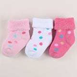 3 Or 6 Pairs Of Baby Girl's Thermal Socks, Comfy Casual Soft Socks For Babies Winter & Autumn Wearing