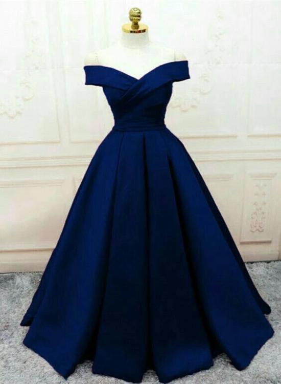 solvbao Fashionable Navy Blue Party Gown , Blue Prom Dress