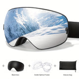 POAT Winter Sports Goggles with Anti-Fog Lens, Protection - Perfect for Skiing, Snowboarding & Outdoor Activities - Includes Black Replacement Lens & Carry Bag